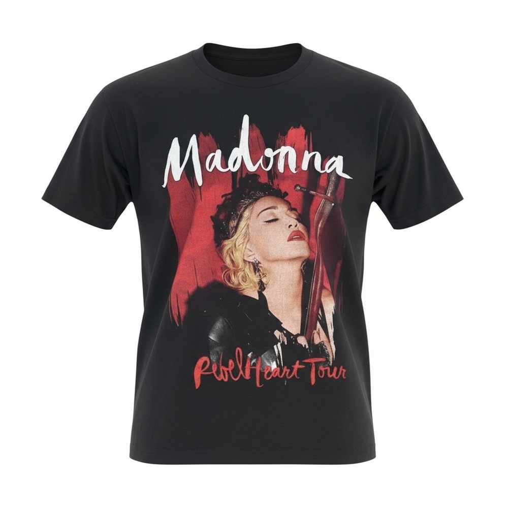🔥 Madonna Rebel Heart Tour‎ Tee 💄 Mic Drop Energy Size M
